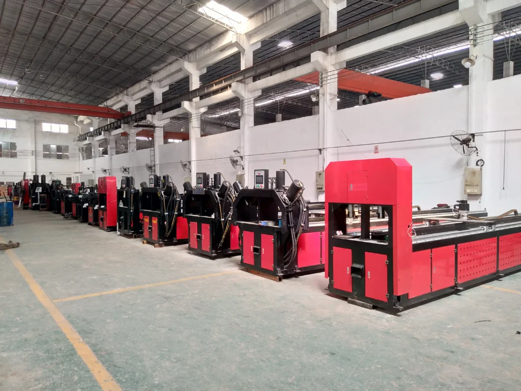 Automatic tube feeding punching and optional fixed-length cutting line