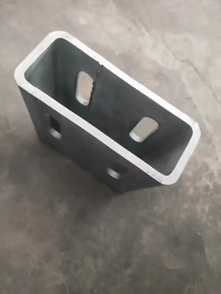 Square tube punching sample for metal profile processing